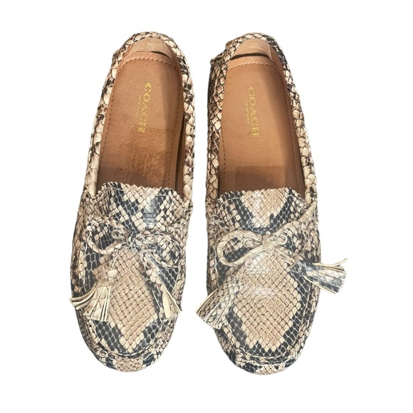 Coach Nadia Driving Mocs Bow Tassel
Loafers Snake Print Leather Shoe Flats 5.5B - Picture 8 of 16